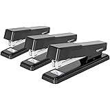Amazon Basics Light Duty Metal Stapler, 20 Sheet Capacity - Black,3 pack
