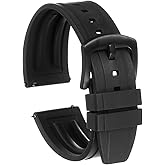 HARFINGTON Rubber Watch Band Quick Release Soft Fluororubber Replacement Watch Strap with Stainless Steel Buckle for Men Women