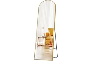 AraSyleon Full-Length Mirror for Bedroom, Full Body Mirror with Stand, Hanging or Leaning, Aluminum Alloy Thin Frame Floor Standing Black Modern Makeup vanities Color Mode