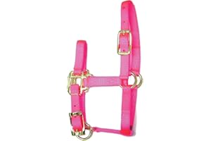 Hamilton 3/4-Inch Adjustable Quality Horse Halter, Pony or Average Miniature Donkey, Hot Pink