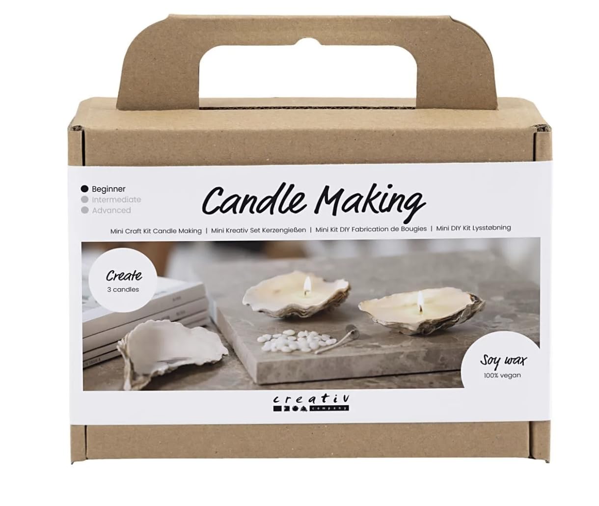 CREATIVE Mini Craft Kit Candle Making, Off White, Soy Candles, 1 Pack, Mulricolour