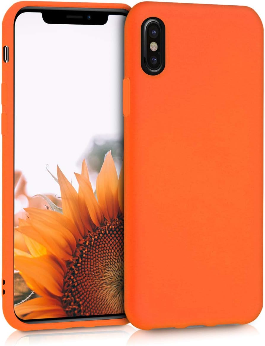 kwmobile TPU Case Compatible with Apple iPhone X - Case Soft Thin Slim Smooth Flexible Phone Cover - Neon Orange