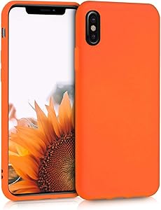 kwmobile TPU Case Compatible with Apple iPhone X - Case Soft Thin Slim Smooth Flexible Phone Cover - Neon Orange