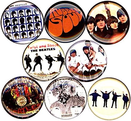 The Beatles 8 NEW 1 inch pins button badge butcher cover rubber soul twist shout