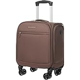 Verage Underseat Carry On Luggage with Wheels, 14.5-Inch Spinner Small Suitcase, Softside Lightweight Travel Bag for Men and Women, Airplane Carry On Bag, Chestnut Brown