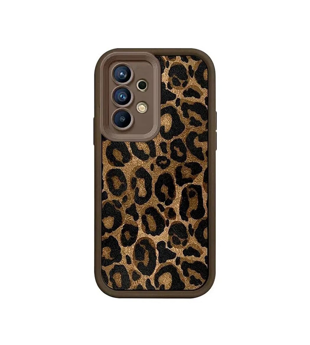 Sunswim Compatible with Galaxy A32 5G Cute Leopard [Camera Lens Protection] Soft Bumper Silicone Rubber Women Girls Shockproof Protective Phone Case Cover for Samsung Galaxy A32 5G-Brown