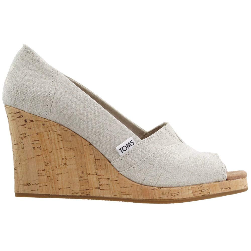 Photo 1 of TOMS Women's Classic Espadrille Wedge Sandal, Natural Crosshatch Jacquard, 9