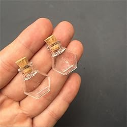 TAI DIAN Mini Hexagon Glass Bottles Pendants Small