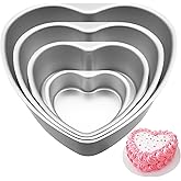 WBJKZJD Aluminum Heart Shaped Cake Pans, 4 inch 6 inch 8 inch 10 inch Nonstick Baking Pan with Removable Bottom Cake Mold for Valentine's Day Wedding Birthday Anniversary, 4pcs