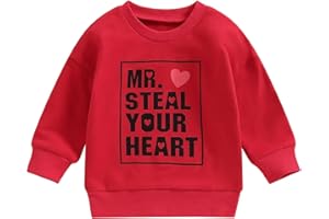 Kayotuas Toddler Valentines Day Shirt for Boys Girls Cute Letter Print Long Sleeve Top Crewneck Sweatshirt Casual Clothes