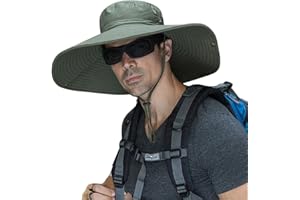 HUAMULAN 6" Super Wide Brim Sun Hats, Men and Women Bucket Hat for Fishing Hiking Garden Lawn Work Safari Camping Outdoor