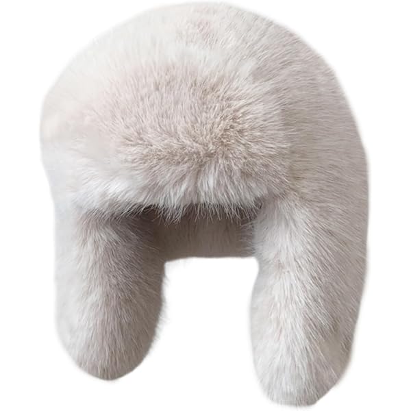 HGps8w Women's Fuffy Faux Fur Trapper Hat with Ear Flap, Warm