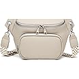 Sling Bag Crossbody Backpack Purse - 2 in 1 Leather Cross Body Bag Fanny Pack with 2 Removable Strap Large Chest Shoulder Bag