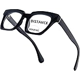 LOVIVY Bifocal Reading Glasses for Women Oversized Dual Focus Blue Light Readers Oprah No Line Clear Square Retro Eyewear