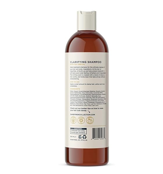 DANDYMEN CLARIFYING SHAMPOO WITH TEA TREE OIL 11.83 OZ