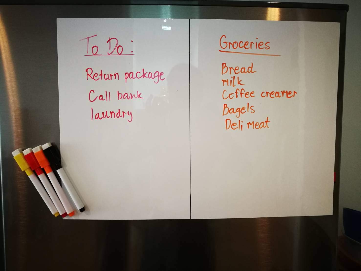 Dry Erase Magnetic board for fridge 16\'\'x 11\'\' Refrigerator White Board Includes 4 Markers
