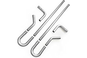 8 Pcs 2.5 Inch T304 Exhaust Pipe Kit,Mandrel Bend Pipes, Straight (48 Inch Length), U-Bend, 90 Degree & 45 Degree Mild Steel 
