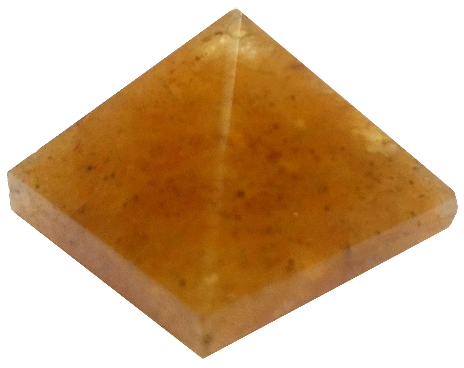 Purpledip Yellow Agate (Angoori Aqeeq) Stone Pyramid: Reiki Healing Divine Spiritual Crystal (11938)
