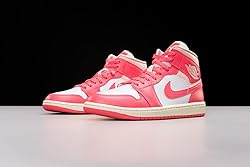 Nike Jordan 1 Mid Women White/Sea Coral-Atmosphere