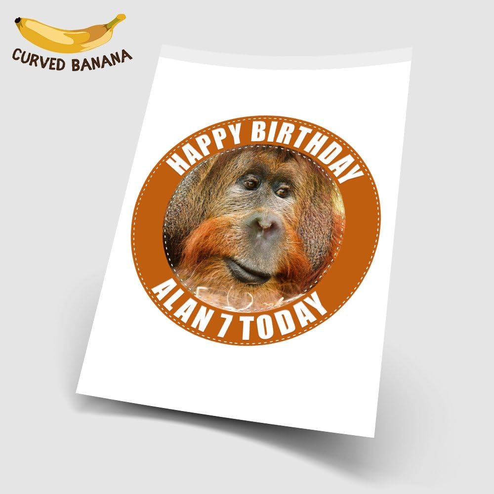 Personalised Orangutan Ape 7.5 Inch High Resolution Cake Topper