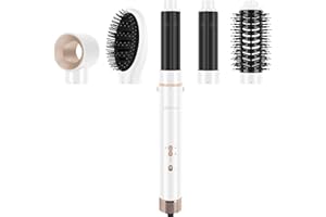 IG INGLAM MegaAIR Styler, 5 in-1 Professional Hair Dryer Brush 110,000 RPM Brushless BLDC Motor Ionic Hot Air Volumizing and Shape, White