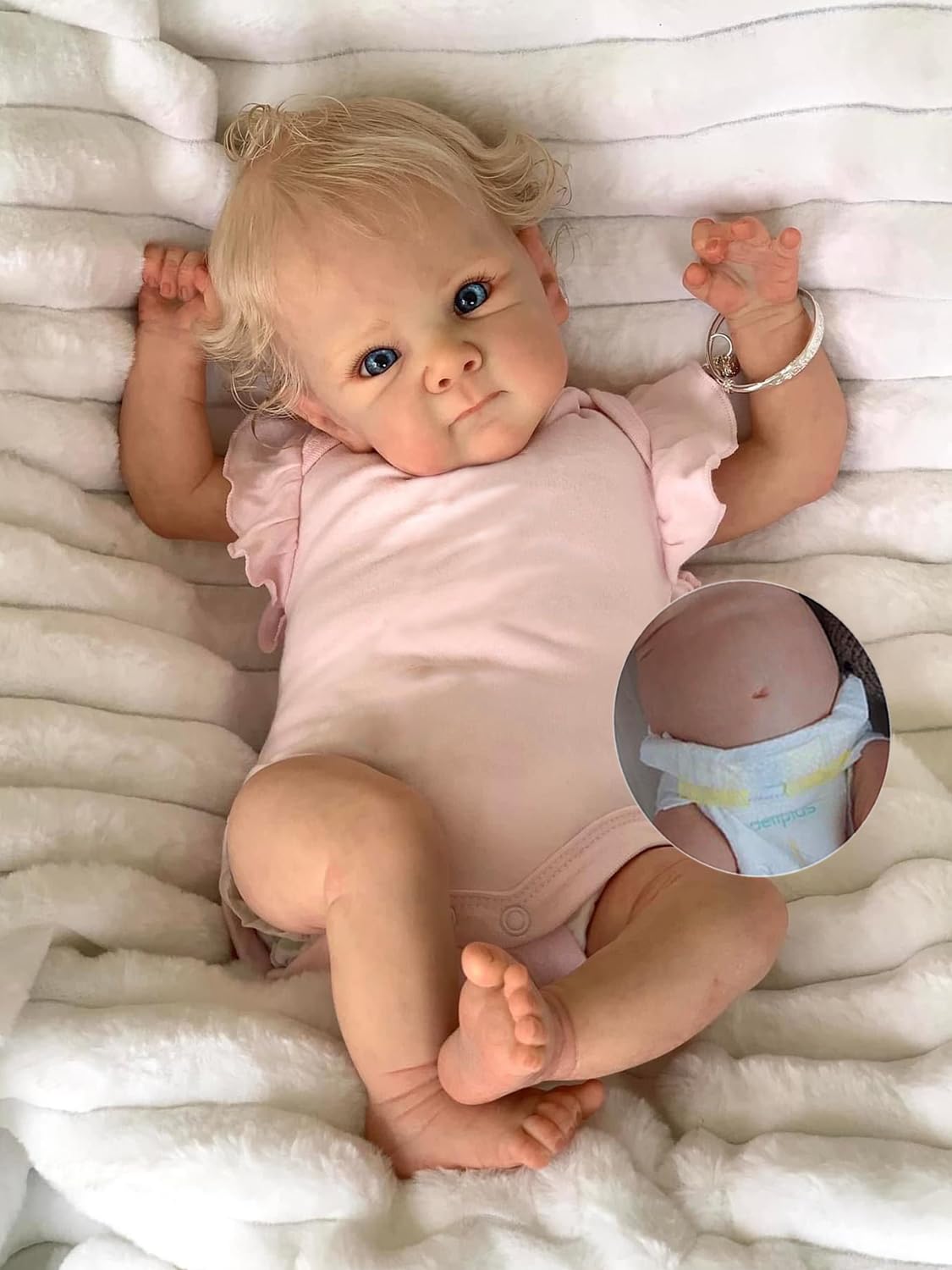 Anano Silicone Full Body Reborn Doll Girls - 18 Inch Llifelike Realistic Reborn Baby Dolls That Look Like Real Newborn Baby Girl Doll Full Silicone Body Babies, Anatomically Correct Preemie Girls
