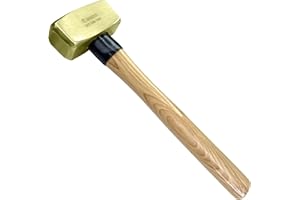 WEDO Brass Sledge Hammer 2 lb, Club Hammer with Wooden Handle, Drilling Hammer, Crack Hammer, Die-Forge, Corrosion Resistant, DIN Standard, 12.5" Length