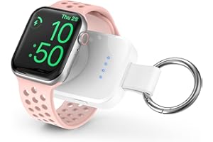 i.VALUX Portable Wireless Charger Compatible for Apple Watch Series 11/10/9/8/UItra/7/6/5/4/3/2/SE,Compact Magnetic iWatch Charger 1000mAh Power Bank Keychain Style for Mother Girl Birthday-White