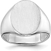 JewelryWeb 14k White Gold Polished Signet Ring Size 10 Ring for Women