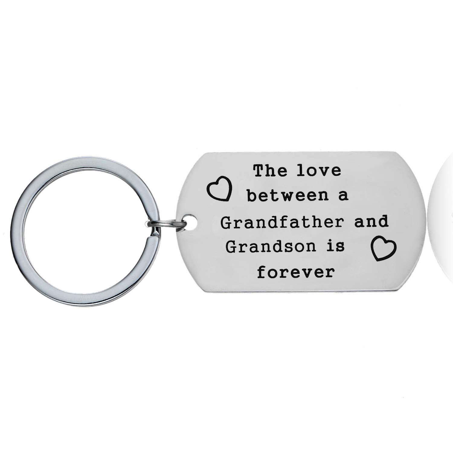 MADHAHEFU Grandfather Gift from Grandson Granddaughter Grandpa Keychain Key Ring Birthday Jewelry Gift for Grandpa (Grandfather and Grandson)