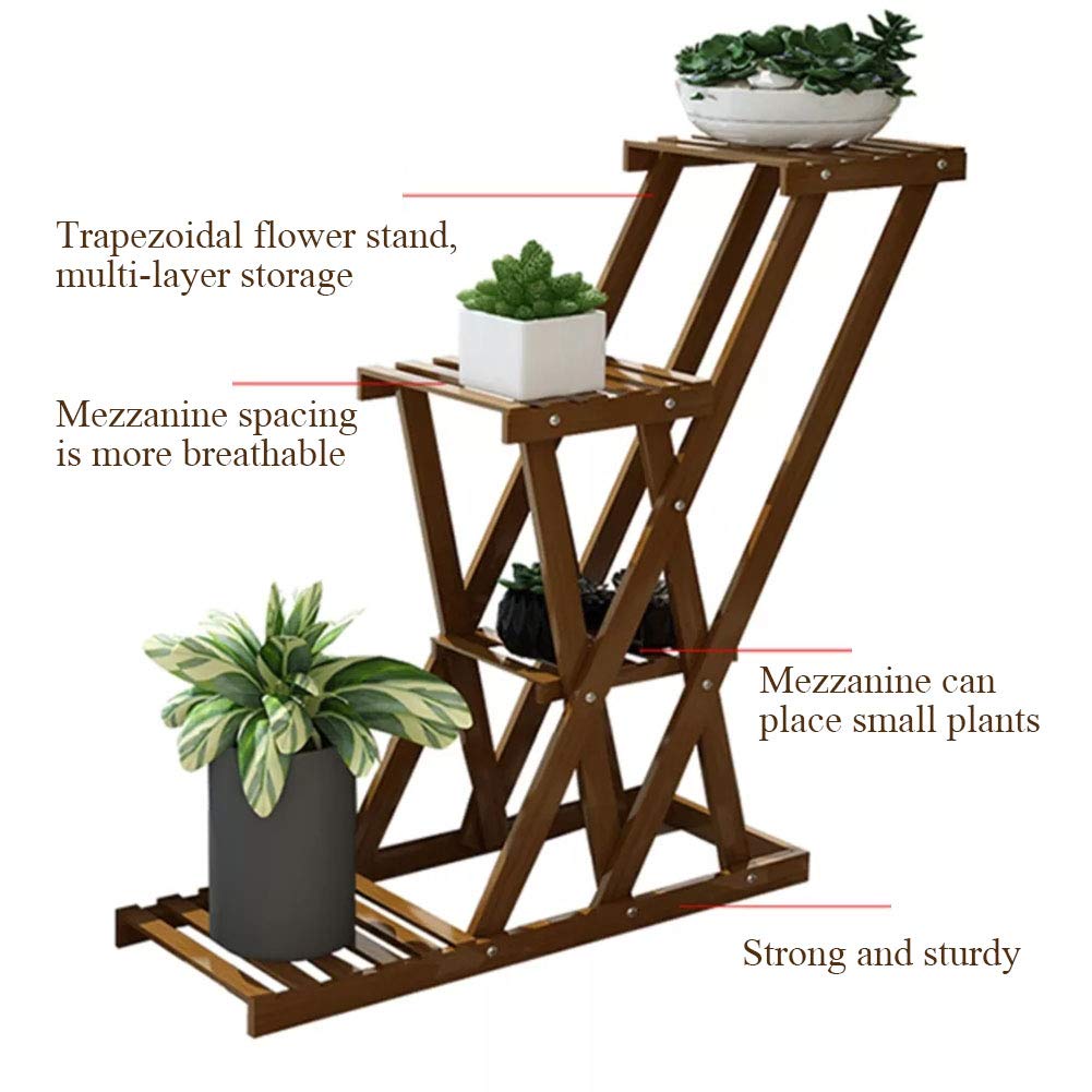 ADAHX Estantería para Macetas, Soporte de Madera para Flores con 4 ...