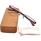 SANHOOPOLO Computer Blue Light Blocking Glasses For Women Computer Gaming Glasses Lightweight Metal Half Frame Clear Lens