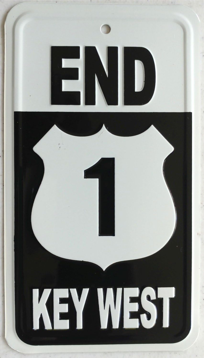 Embossed Key West 'End US-1' Sign, Small
