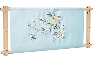 PATIKIL Needlepoint Embroidery Tapestry Scroll Frame, 33"x12" Beech Wood Cross Stitch Frame Needlepoint Holder Quilting Hoop 