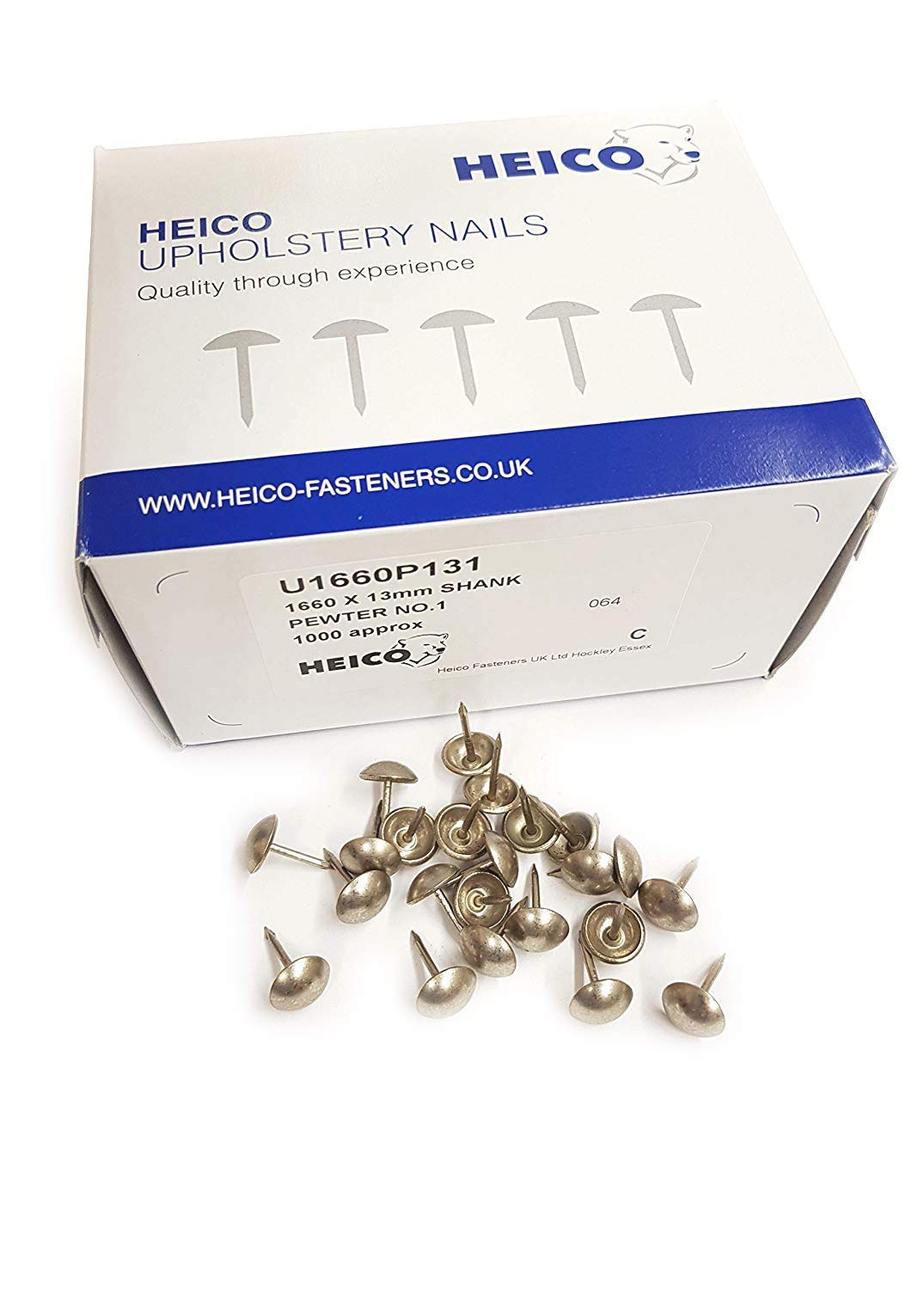 HEICO 1000 PEWTER MATT DULL SILVER UPHOLSTERY NAILS Furniture studs tacks pins