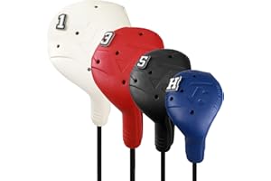 FRANKTECH Golf Head Covers, EVA Plastic Golf Club Covers for Driver Fairway Woods Hybrid, Driver Headcover with Pins, Fit All Right-Handed Golf Clubs, Easy On Off, Washable
