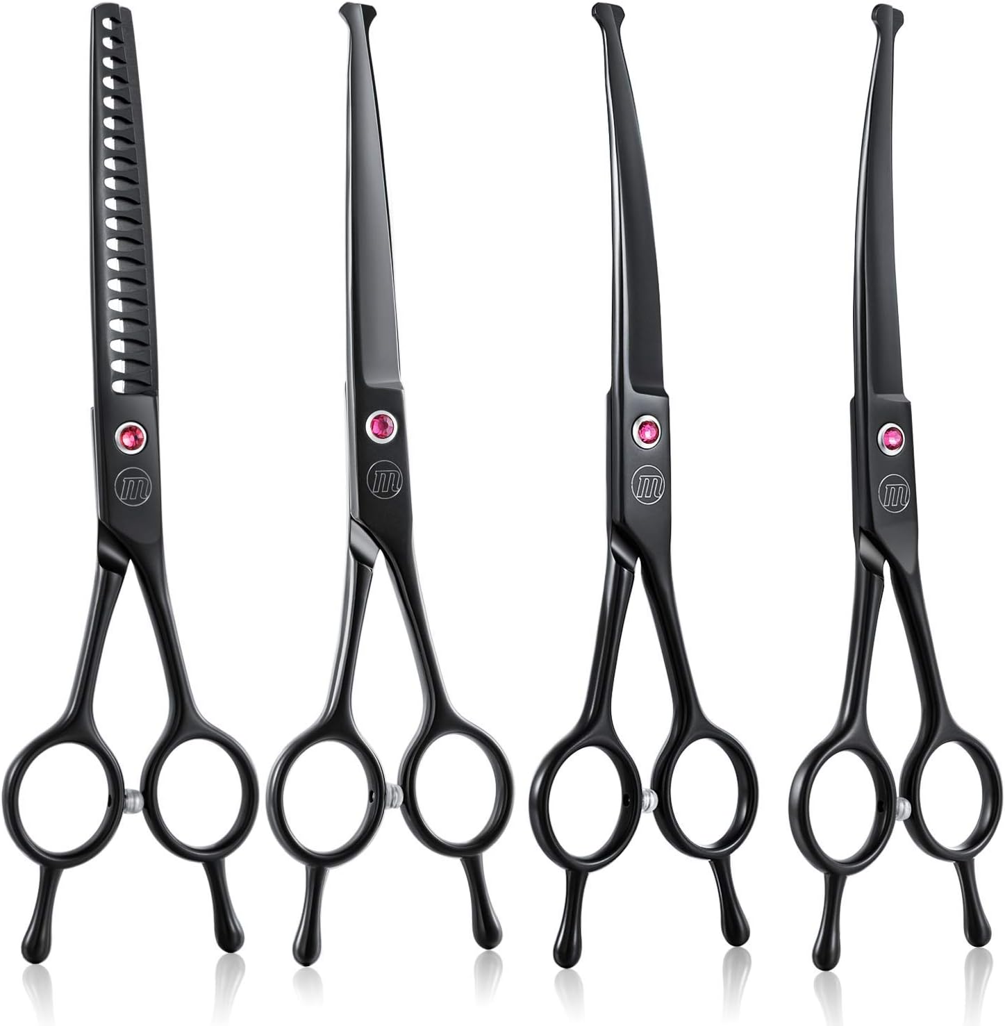 Moontay 7″ Dog Grooming Scissors Set, Reversible Trimming Thinning