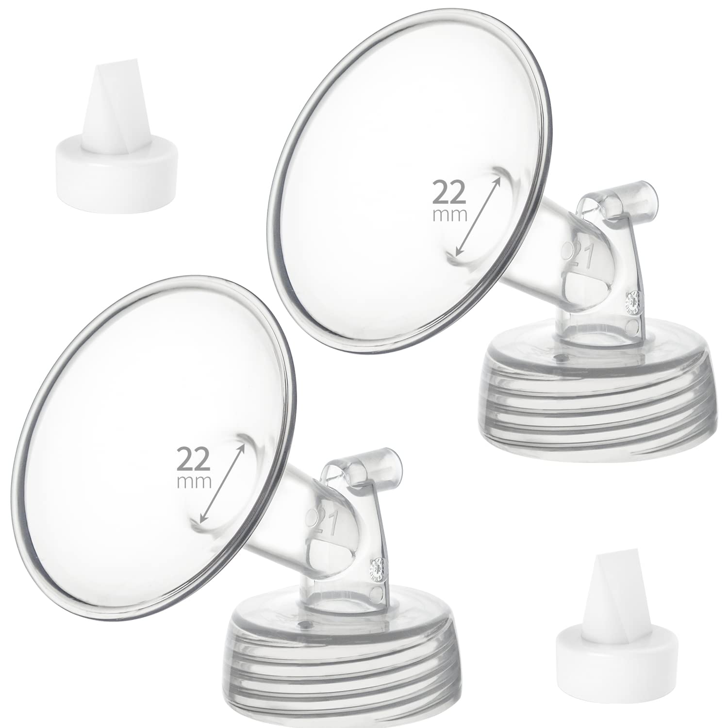 Photo 1 of Belmikal 22mm Flange&Duckbill Valve Compatible with Spectra S2 S1 9 Plus Ameda MYA Motif Luna Cimilre Breastpumps Replacement Spectra Pump Parts/Accessories Flange/Shields.