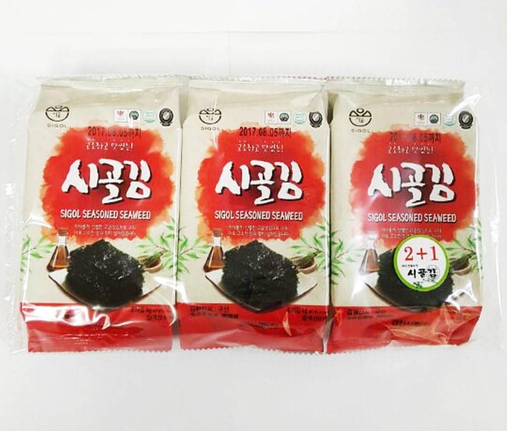 SiGol Seaweed Natural Roasted Seaweed Snack 4.2G 0.14Oz(8Sheet)-(Pack Of 9)