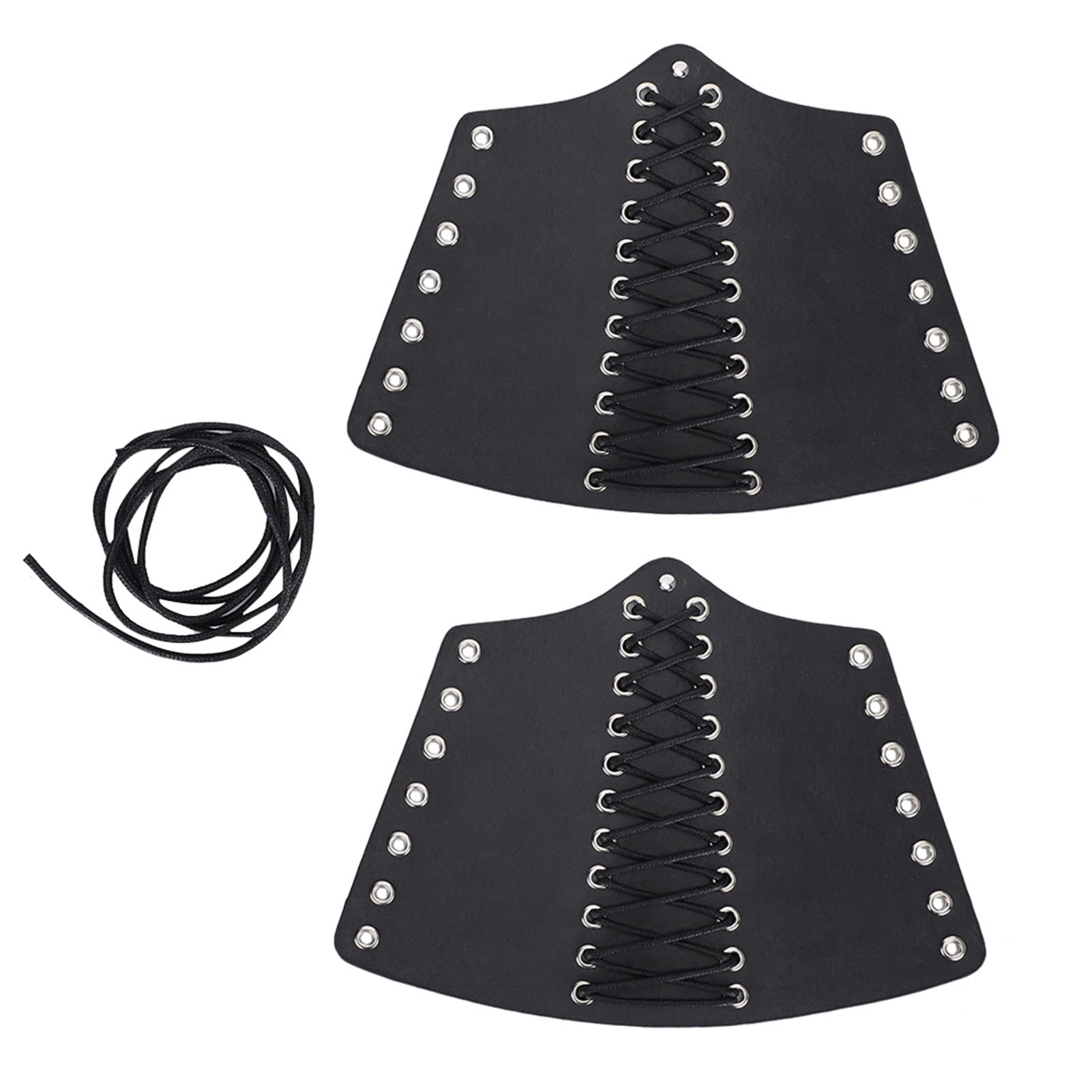 2 Pcs Leather Gauntlet Wristband, Viking Medieval Adjustable Leather Bracers, Archery Cross Strings Leather Arm Guards, Arm Armor Cuff