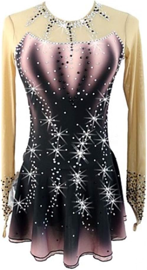 DongPengRan Figure Skating Dress for Girls Women Ice Skating Performance Costume Professional Stretch Breathable