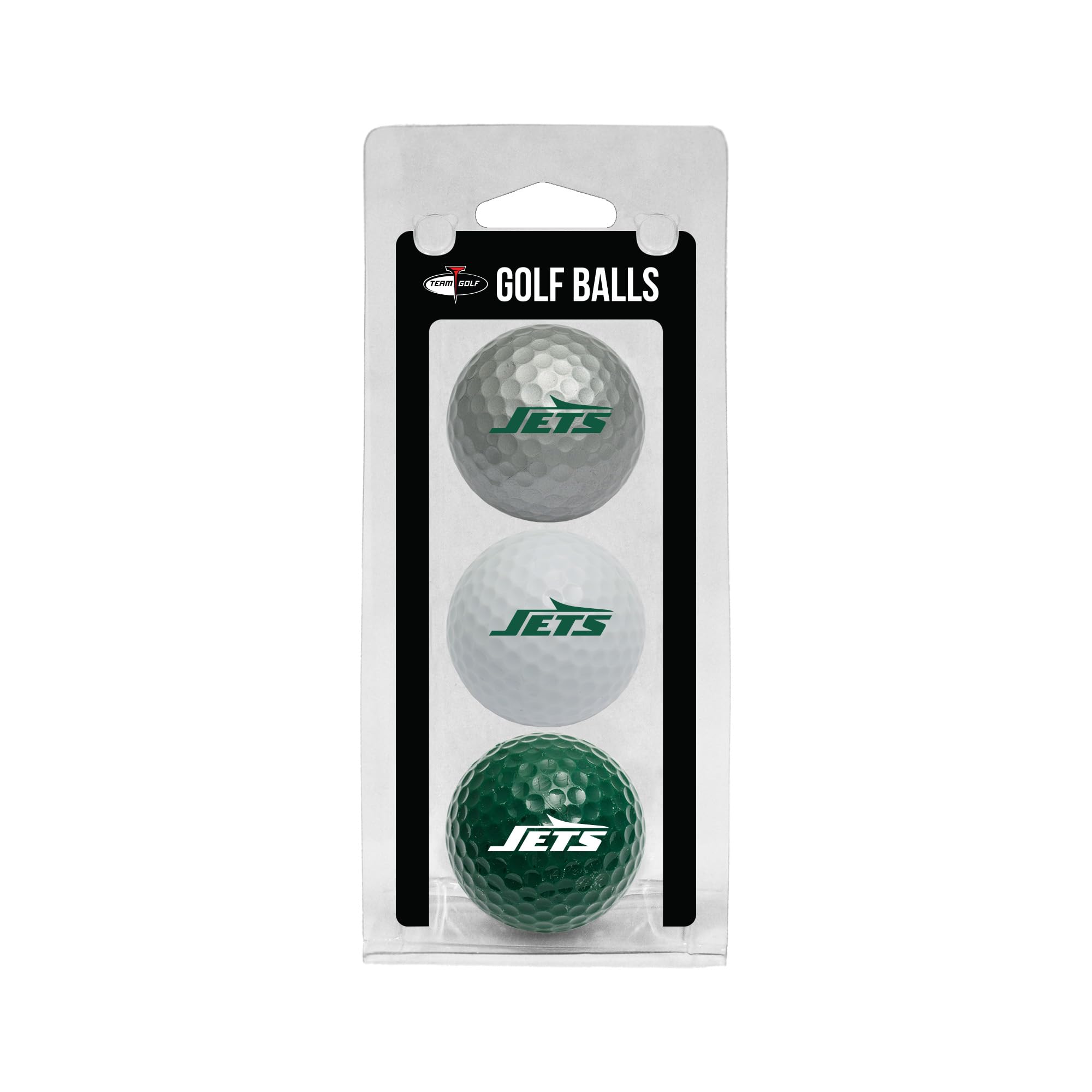 Team Golf NFL New York Jets Regulation Size Golf Balls, 3 Pack, Full Color Durable Team Imprint, 32005