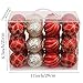 Valery Madelyn 24ct 60mm Luxury Red and Gold Shatterproof Christmas Ball Ornaments Decoration,Themed with Tree Skirt(Not Included)