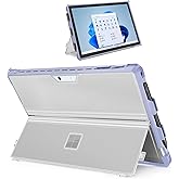 SSS·GRGB Case Fit 12.3" Microsoft Surface Pro 7 Plus/7/6/5/4/LTE, Protective Rugged Cover Case, with Stylus Pen Holder, Compatible with Type Cover Keyboard,Transparently&Purple