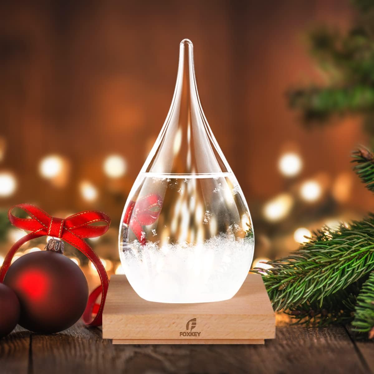 Snow Globes - Gifts for Fathers, Fathers Day Decorations Storm Glass Christmas Snow Globe Weather Glass-Xmas Gifts,Mens Gifts for Christmas Unique,Unique Finds,Storm Glass Weather Predictor Christmas for Men Gifts