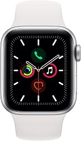Apple Watch Series 5 GPS Cellular 40mm Silver Aluminum White Sport Band Renewed view 2