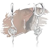 Sterling Silver Elegant Dangle Drop Earrings for Women Hypoallergenic Cubic Zirconia Sparkly Infinity Hoop Earrings Gifts