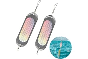 WADY Trolling Flashers, 2 Pcs Fishing Lure Flasher, Diving Board Salmon Fishing Dodger Metal Flash Boards Fishing Lures with 