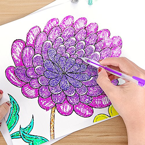 Coloring Gel Pens, UnityStar 300 Set of Colorful Gel Pens with 150 Colors & 150 Ink Refills, Gift Box for Adult Coloring Books Drawing Doodling Crafts (No Duplicate) - Thumbnail 7