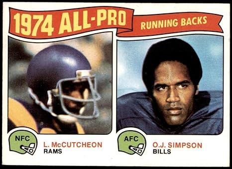 Amazon Com 1975 Topps 9 All Pro Running Backs O J Simpson Lawrence Mccutcheon Bills Rams Football Card Ex Mt Bills Rams Colorado St Usc City College Of San Francisco Collectibles Fine Art